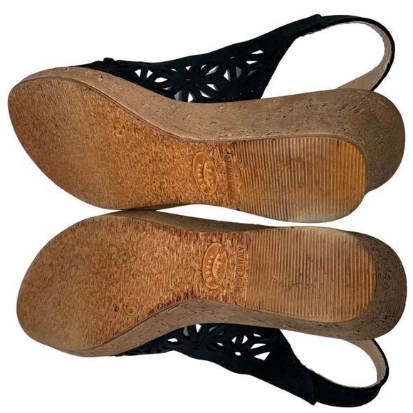 SPRING STEP WOMENS SLING BACK 1.75” WEDGE HEEL | SOFT LEATHER | BLACK | SZ 38 - Picture 5 of 6